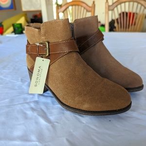 Sonoma Brown Suede Women's Ankle Boots (NWT)